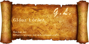 Glósz Lóránt névjegykártya